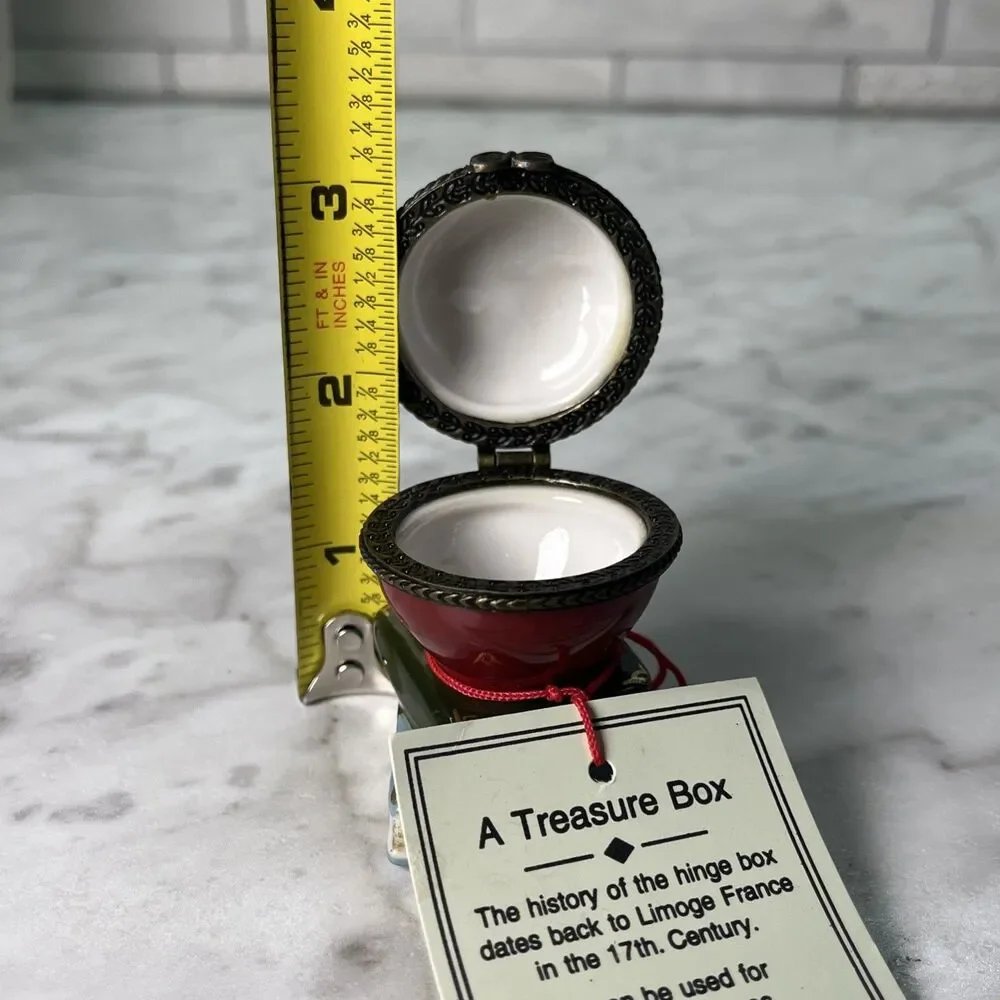 Ceramic apple & books ring or trinket box - Treasures Box teacher gift school